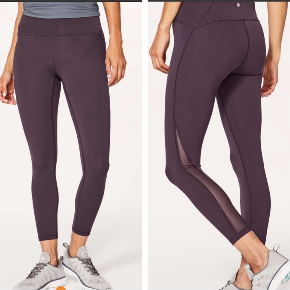Lululemon Train Times 7/8 leggings 25” *mesh details color: Pelt Size 4 EUC
